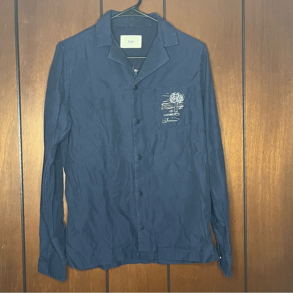 Rare Folk x Goss Bros Button Up Embroidered Long Sleeve Soft Collar Shirt Charm - Picture 2 of 6